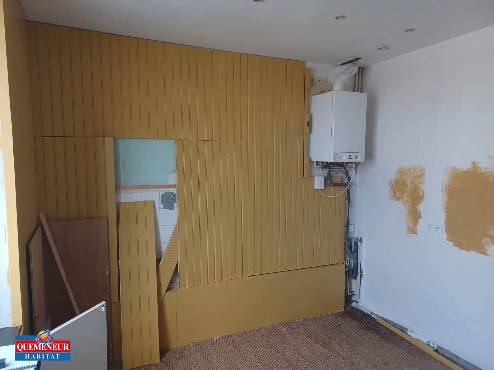 REAMENAGEMENT INTERIEUR D'UN APPARTEMENT AVEC MENUISERIE INTERIEURE PLACO ET PEINTURE A BREST